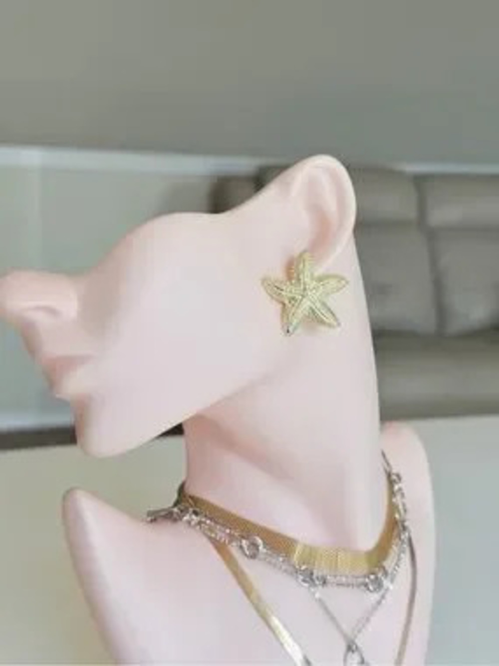 Gold Starfish Stud Earrings